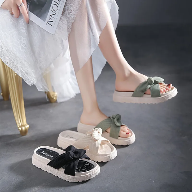 

2022 Summer Fashion Coat Ikea Slippers Luxury Ladies Thick Sole Non-Slip Indoor Sandals Street Home Shoes Beach Women's Shoes