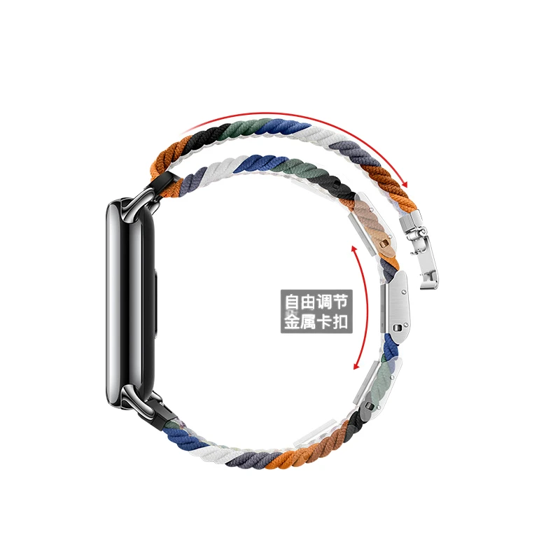 Nylon Watchband For Xiaomi Smart band 8 Strap Adjustable Sport wristband Belt For Mi band 8 Strap breathable Correa Bracelet