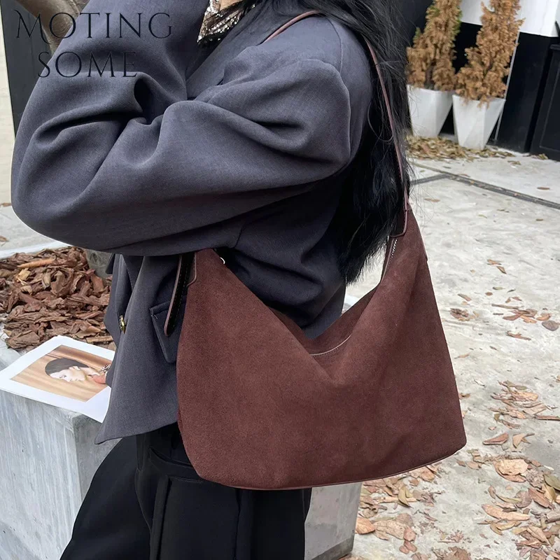 Женская замшевая сумка Motingsome с ремешком на плечо