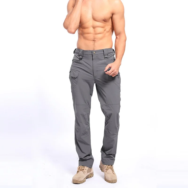 

2022 New Summer Men's Thin Tactical Pants Outdoor Waterproof Sports Pants Elastic Tooling Quick Drying Ice Silk Pants