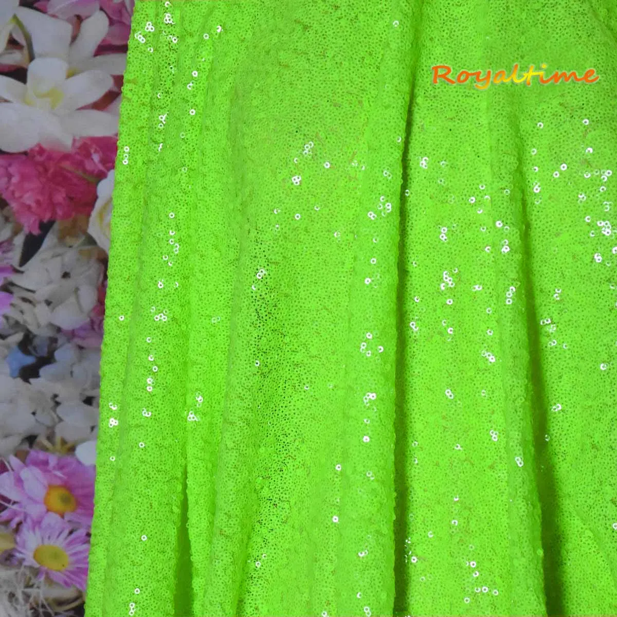 Кружевная ткань Royaltime блестящая неоновая двусторонняя стрейчевая с вышивкой для
