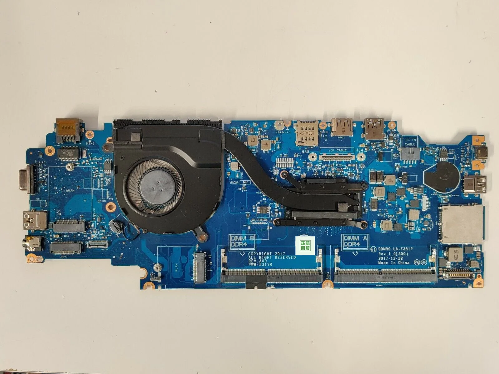 

FOR Dell Latitude 5495 Motherboard Ryzen 5 2500U LA-F381P 09GYDK 9GYDK