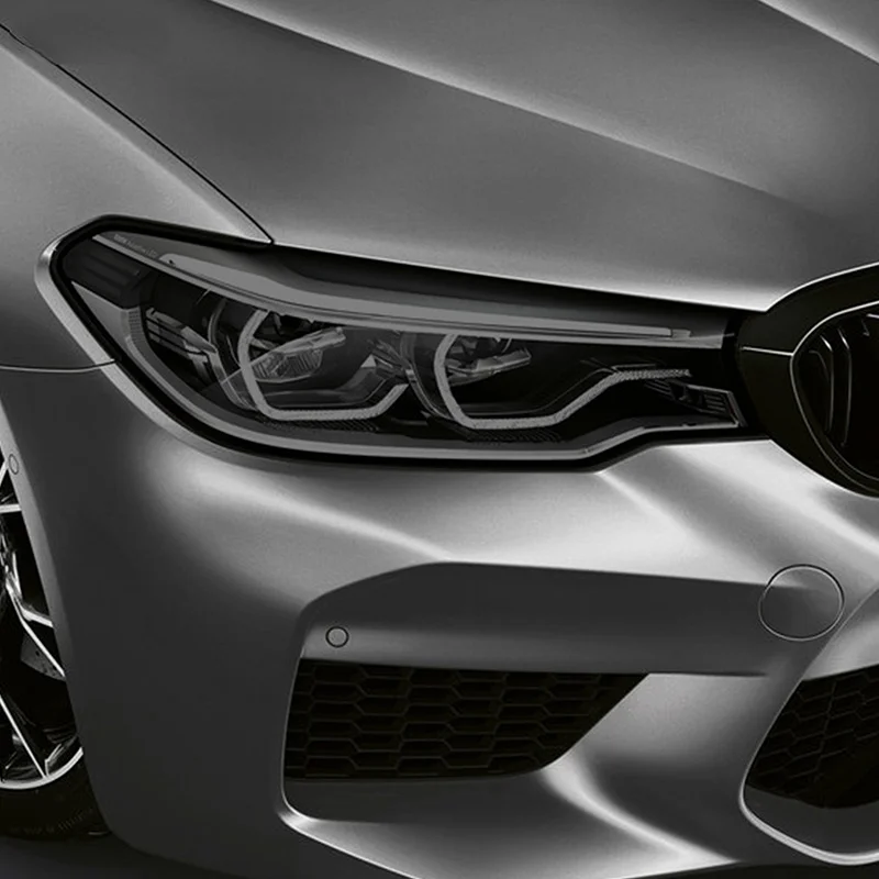 

2 Pcs Car Headlight Protective Film Headlamp Restoration Transparent Black TPU Sticker For BMW M5 F10 F90 2011-2020 Accessories