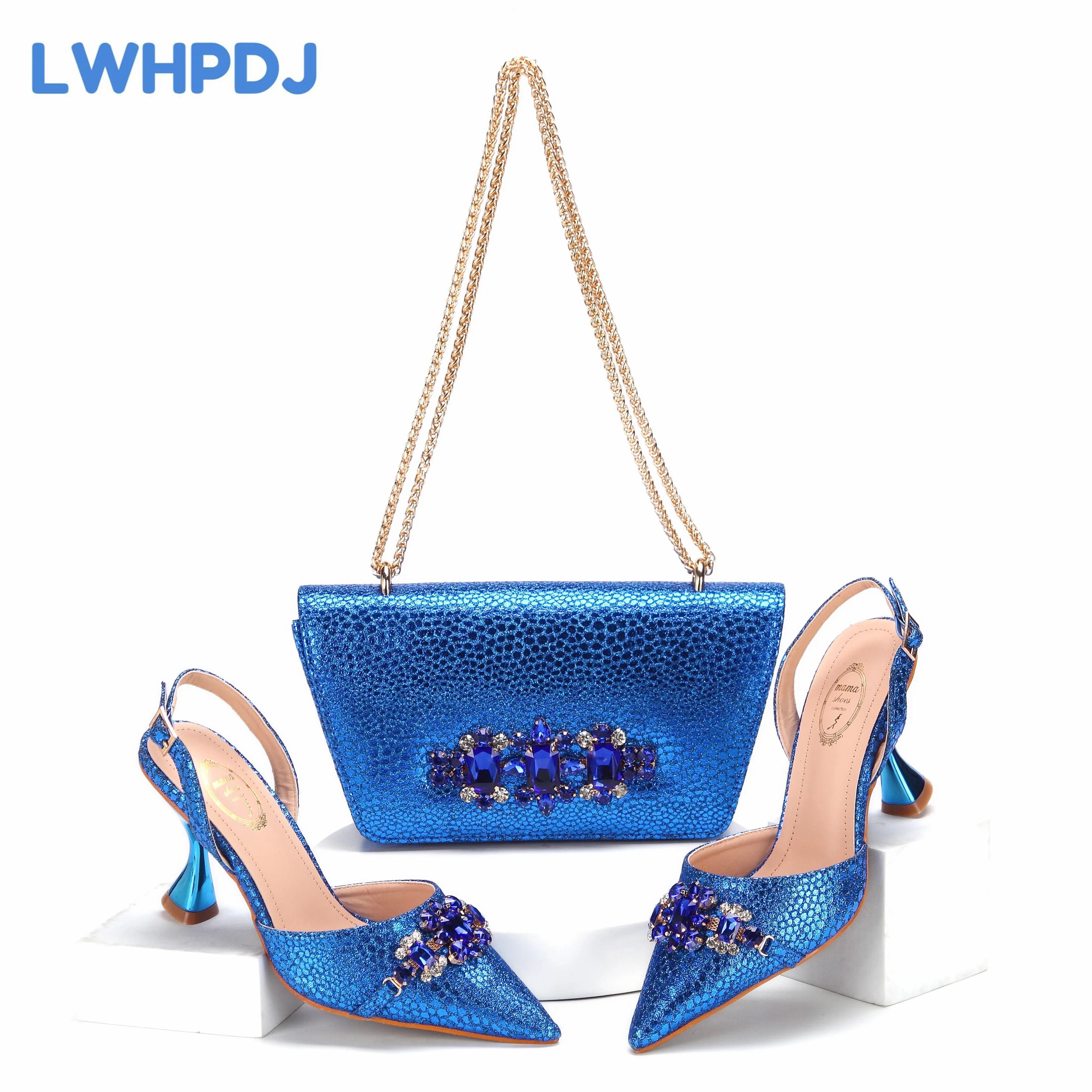 Туфли на высоком каблуке для женщин комплект из туфель и сумок с вышивкой в