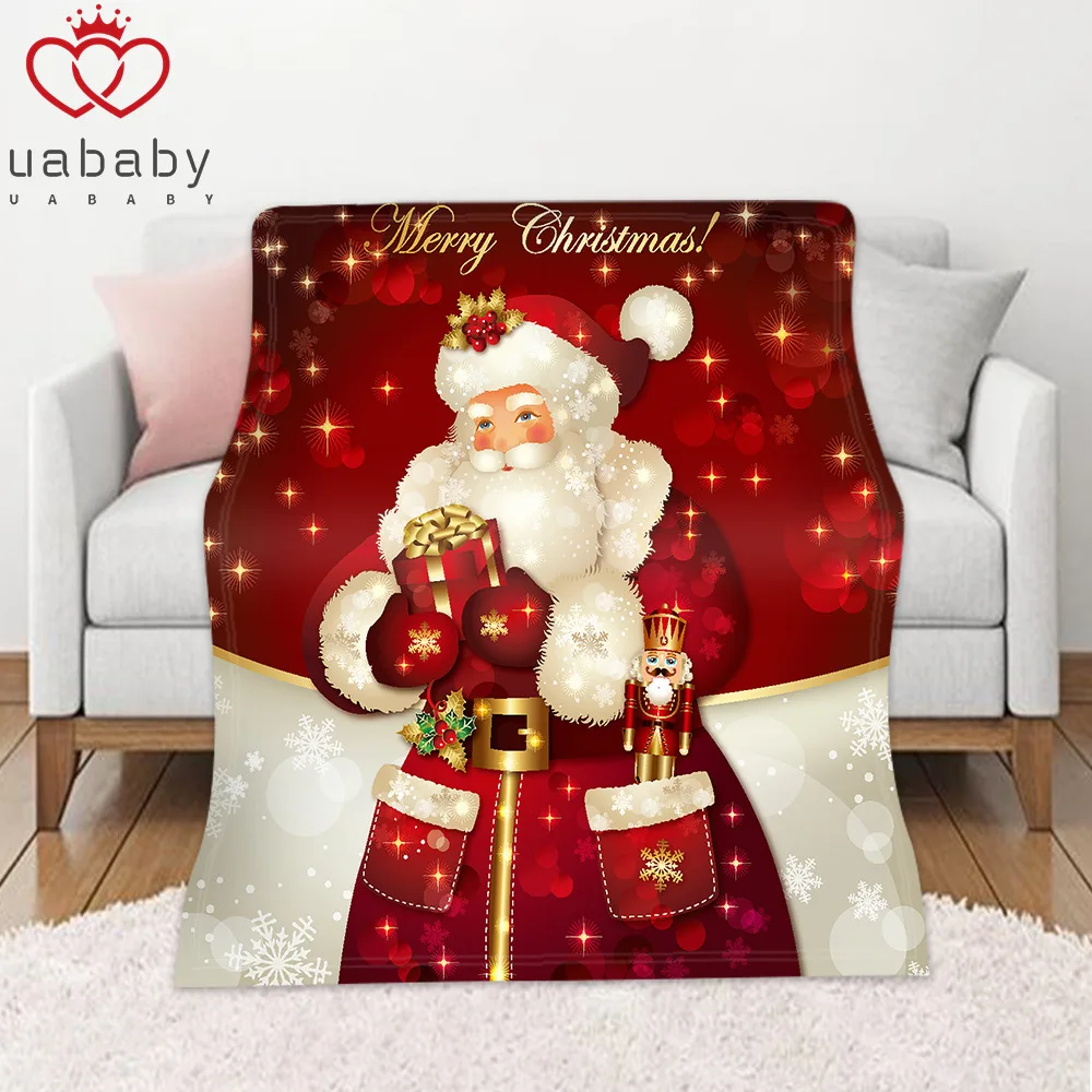 

Blanket Christmas Style Can Be Customized Warm Sofa Cover Blanket Printed Flannel Air Conditioning Blanket