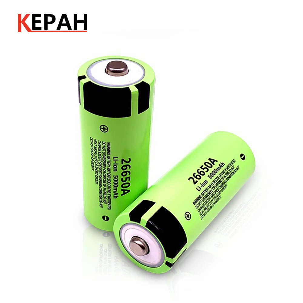 

KEPAH 26650 3.7V 5000mAh 50A Power Lithium Ion Battery 26650A, Geeignet Für LED Taschenlampe