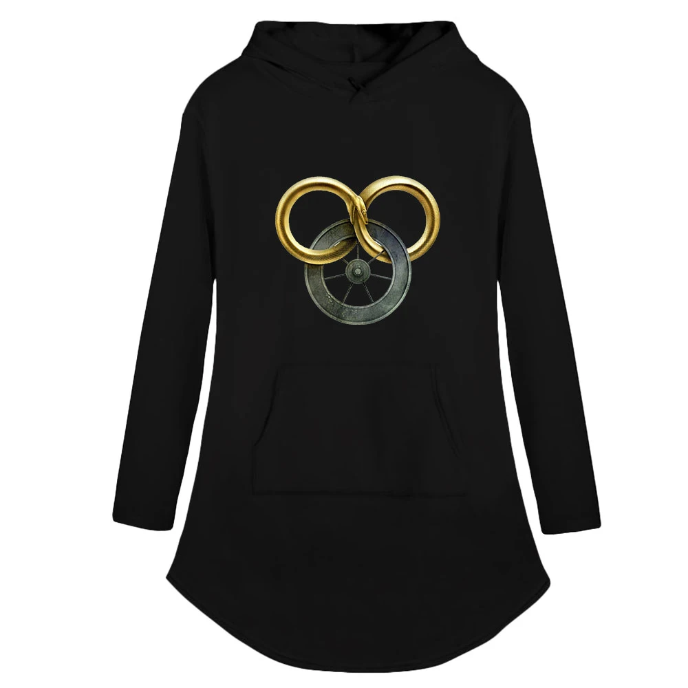 

2022 Autumn and Winter New Women's Hooded Long-sleeved Pullovers Fashion Long Loose Printing Tide Brand Street Casual Sweater