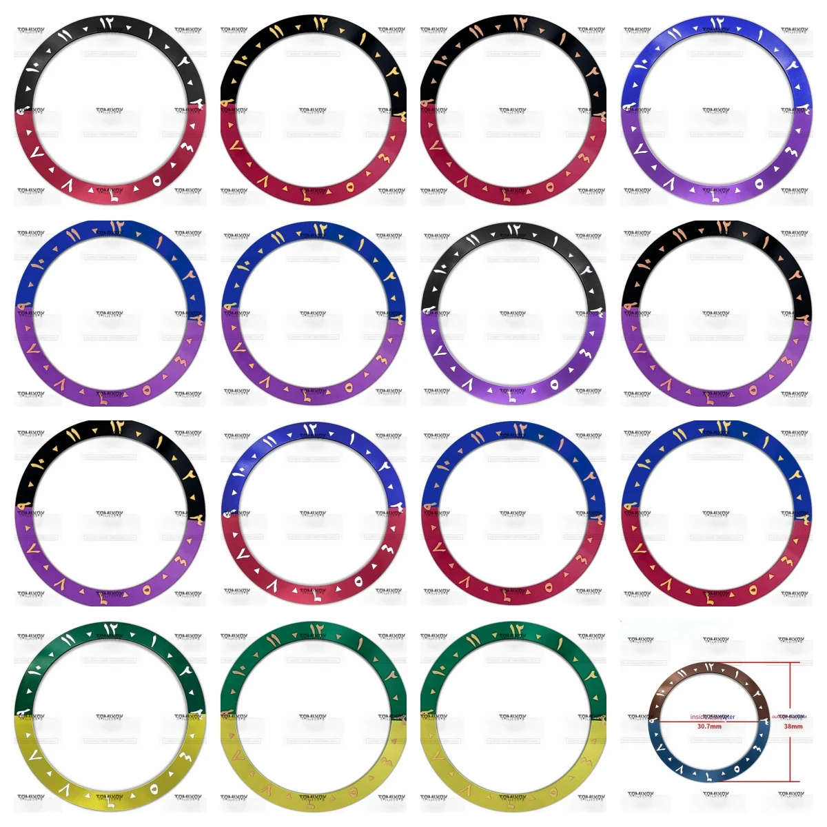 38 мм черный оранжевый синий красный фиолетовый арабский язык алюминиевая