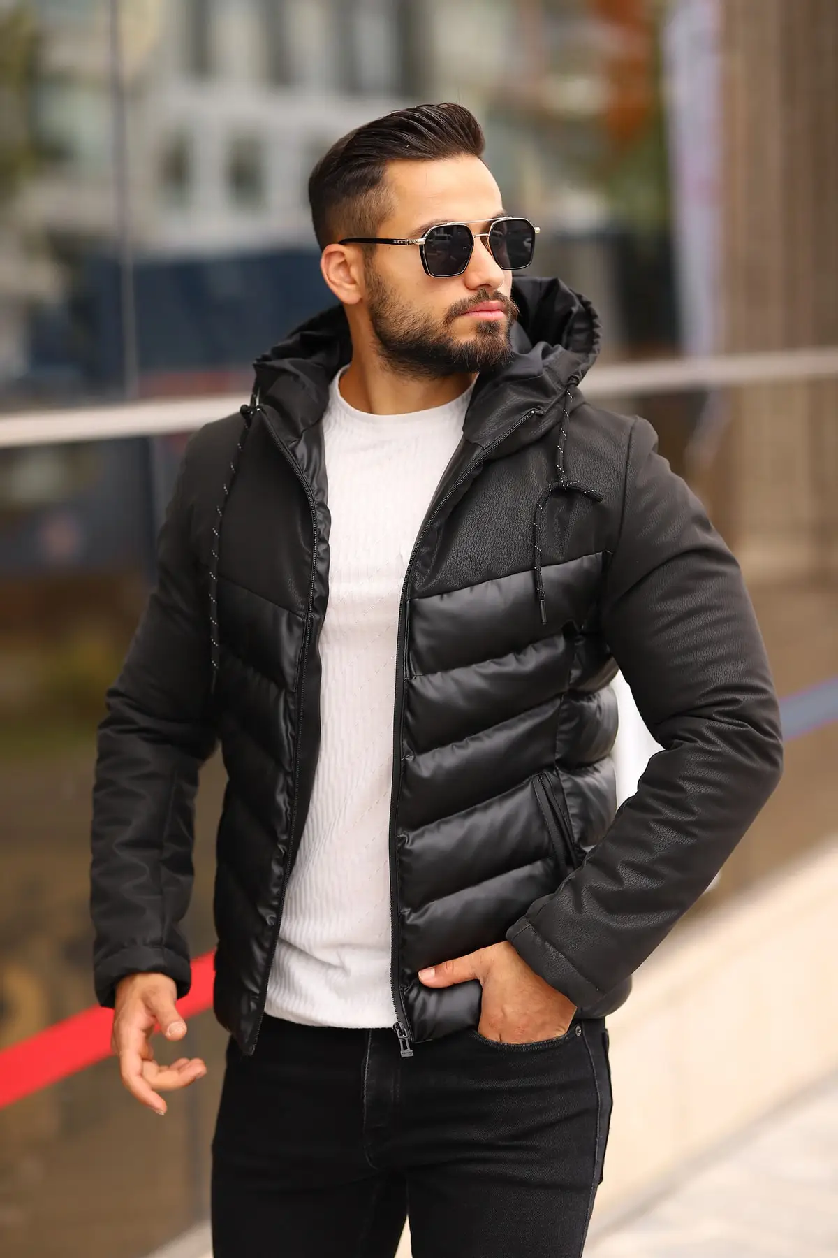 New Season Will Windproof Men's Jacket Inflatable Leather Winter Jacket