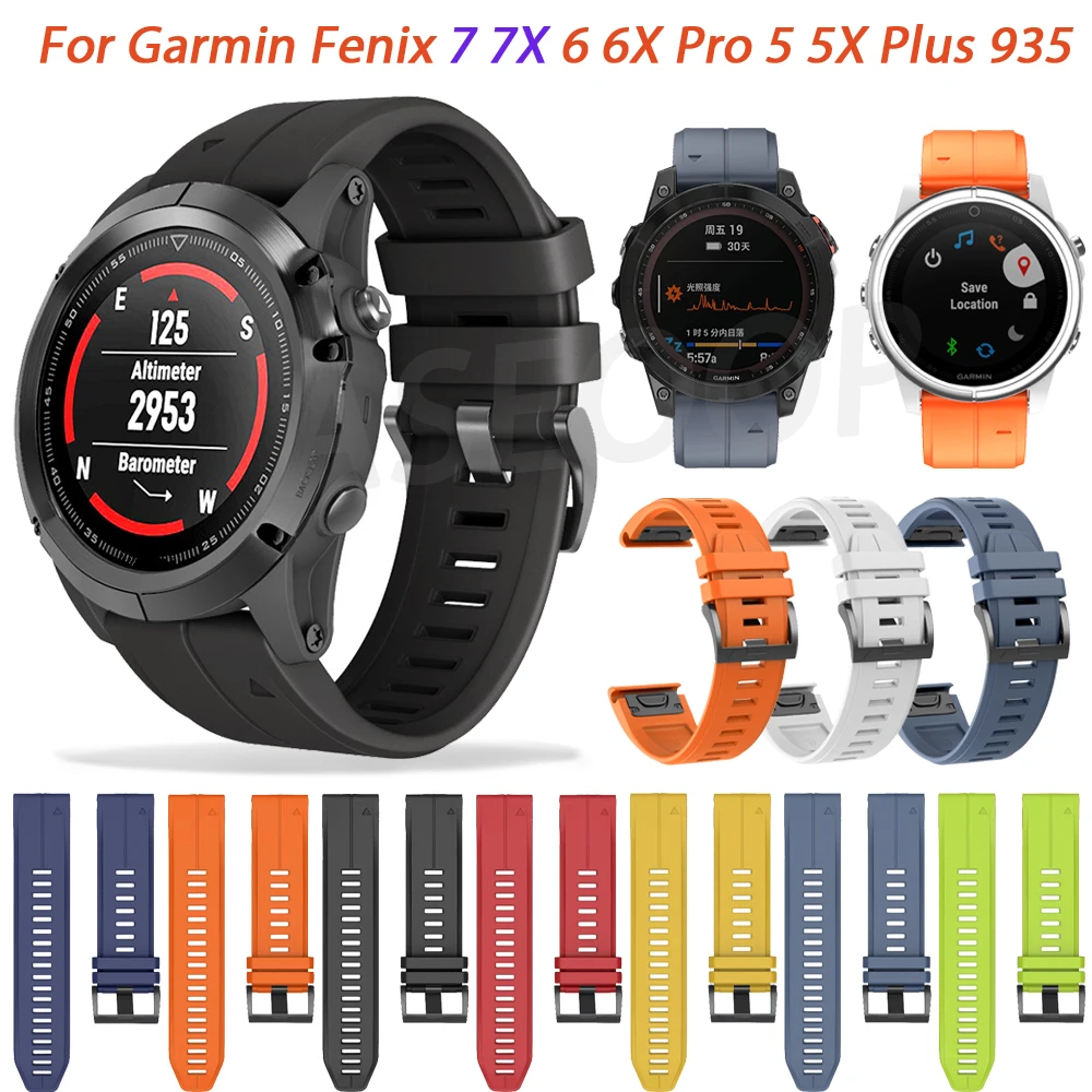 

Новые силиконовые быстросъемные ремни для смарт-браслета Garmin Fenix 7 7X 6 6X Pro 5 5X Plus Forerunner 935 945