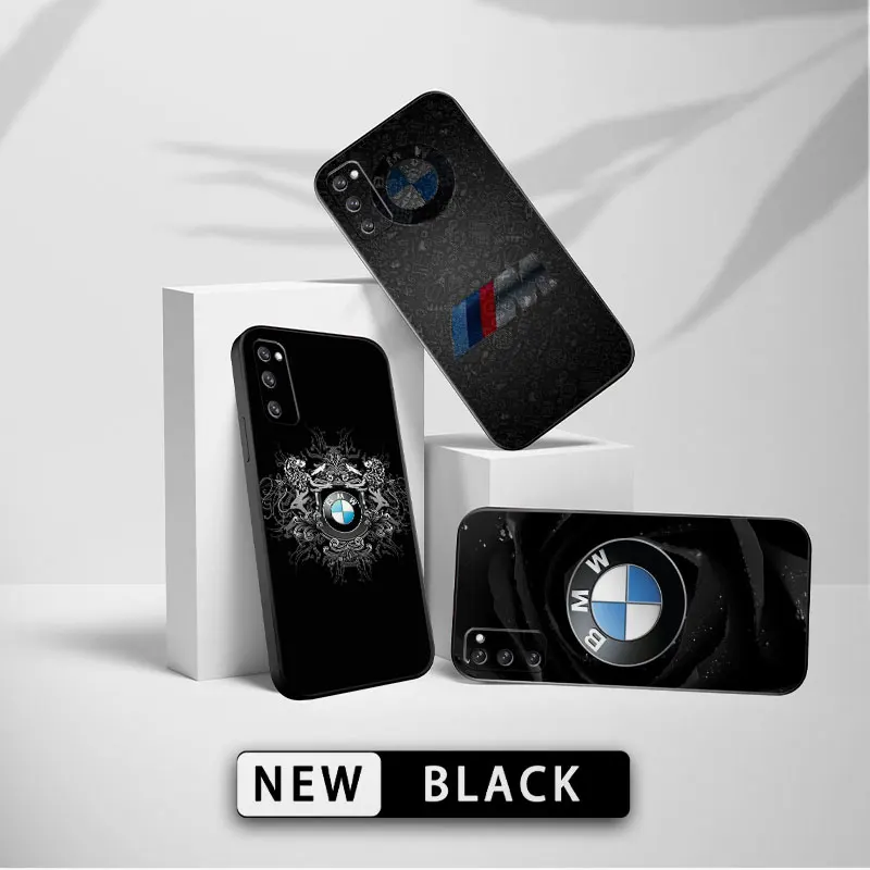 

Square Liquid Silicone Phone Case For Samsung Galaxy S23 S10 S10e S20 FE S9 S7 Edge S22 Ultra S8 S21 Cover Coque BMW LOGO