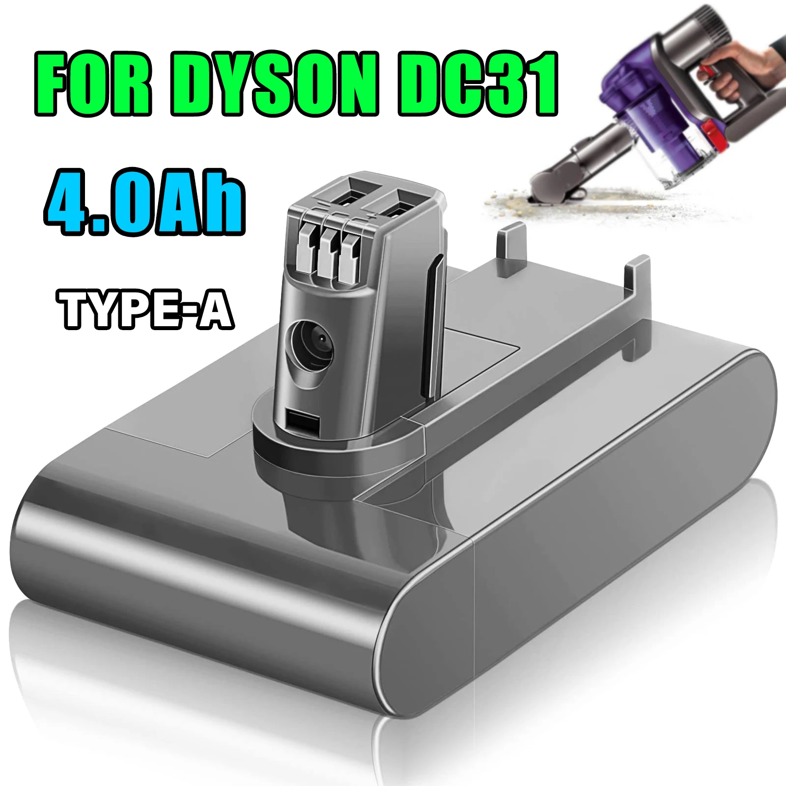 

Powtree 22.2V 4000mAh DC31 Type-A Li-ion Battery for Dyson DC31 DC34 DC35 DC44 DC45 Animal Handheld Vacuum Cleaner batteries