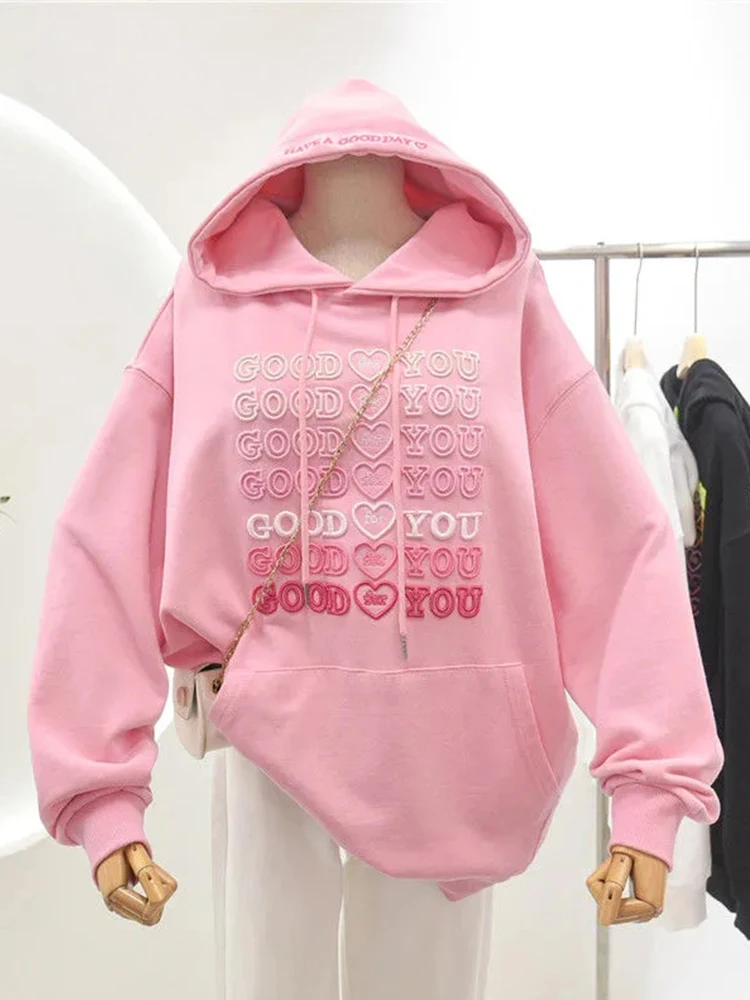 Женские толстовки с принтом Leter пуловер большого размера длинным рукавом Свитшот