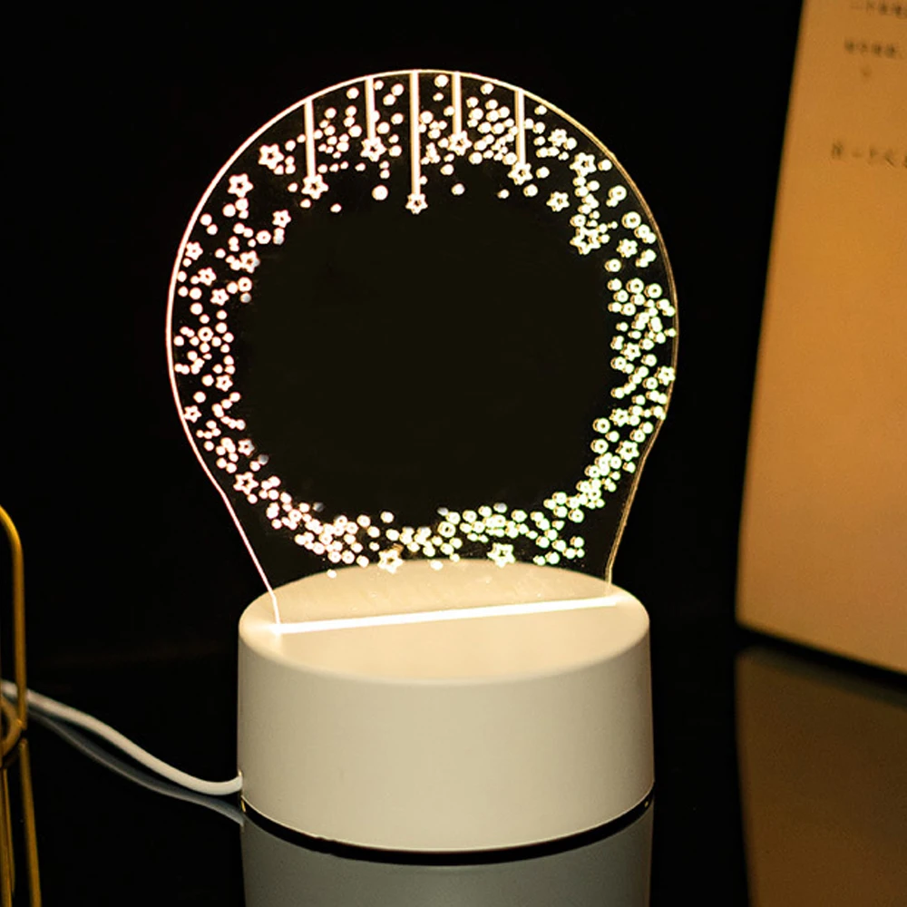 

Acrylic Night Lights Transparent Luminous Calendar Note Board Wipeable Message Board Memo Prompt Desktop Small Table Lamp