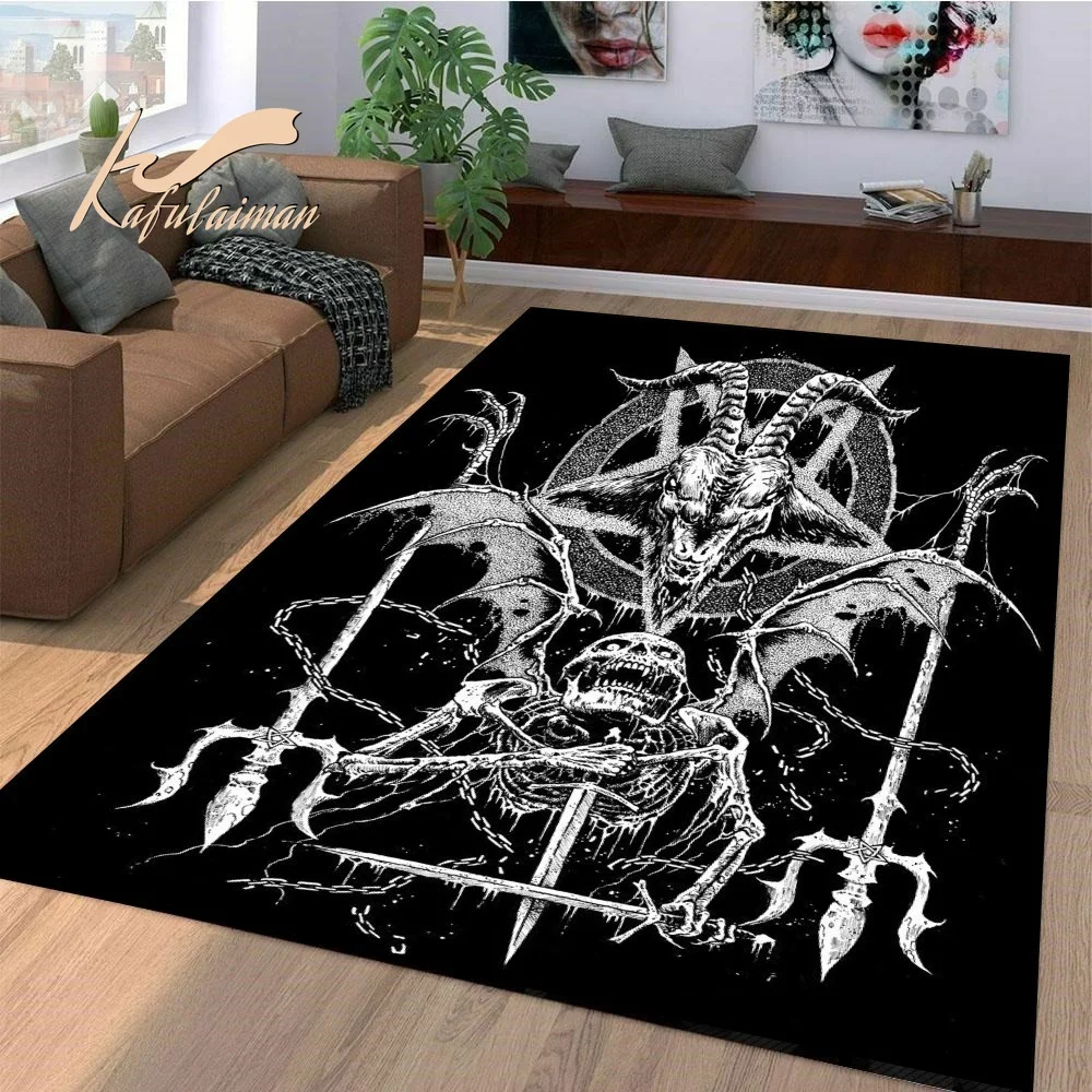 

Satan Devil skull divination carpet home decoration bathroom carpet set, bedroom carpet, large carpet Gothic / Halloween carpet
