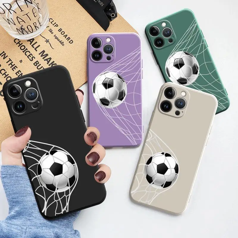 

For Apple iPhone 12 14 Pro Max 13 11 X 8 6 6S 7 Plus XR Mini XS 5 12mini 13mini Cases Soccer Goals Football Nets Mobilephone