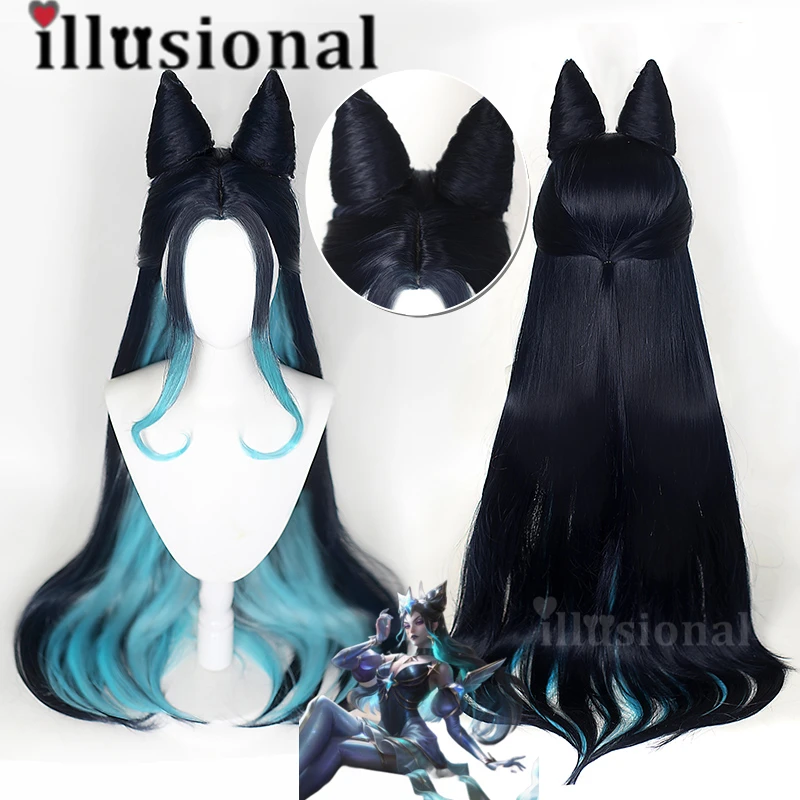 

illusional Game LOL Prestige Syndra Prestige Wig Cosplay wig Styling double angle piece dyed long hair