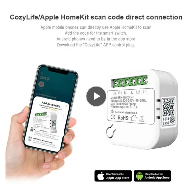 

For Homekit Mini Smart Breaker Voice Control Convenience Smart Switch Modul Smart Homekit Modul Smart Wifi Switch 2-way Double