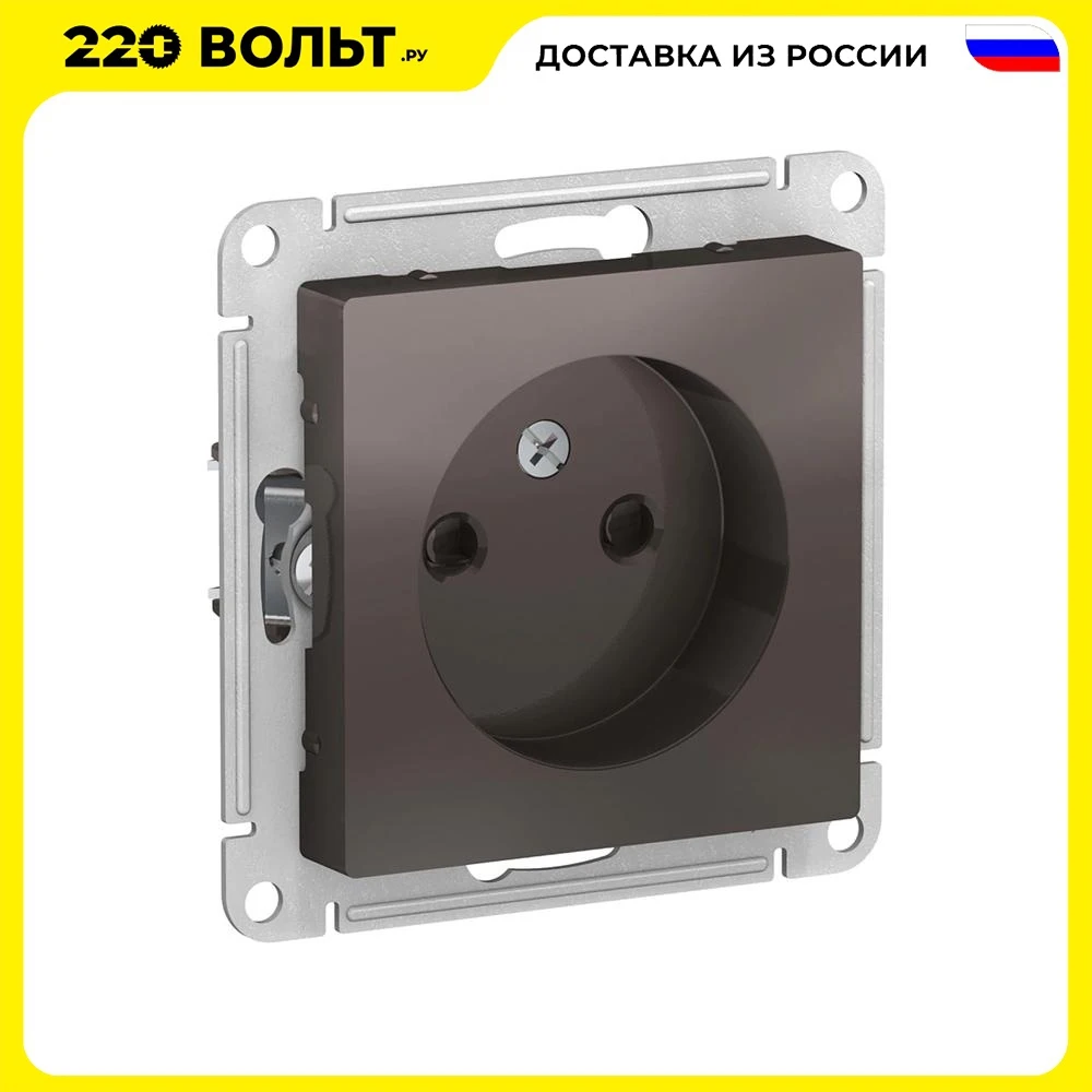 Механизм розетки SCHNEIDER ELECTRIC ATN000649 1-м сп atlas design без заземл. защ. шторки 16а мокк |