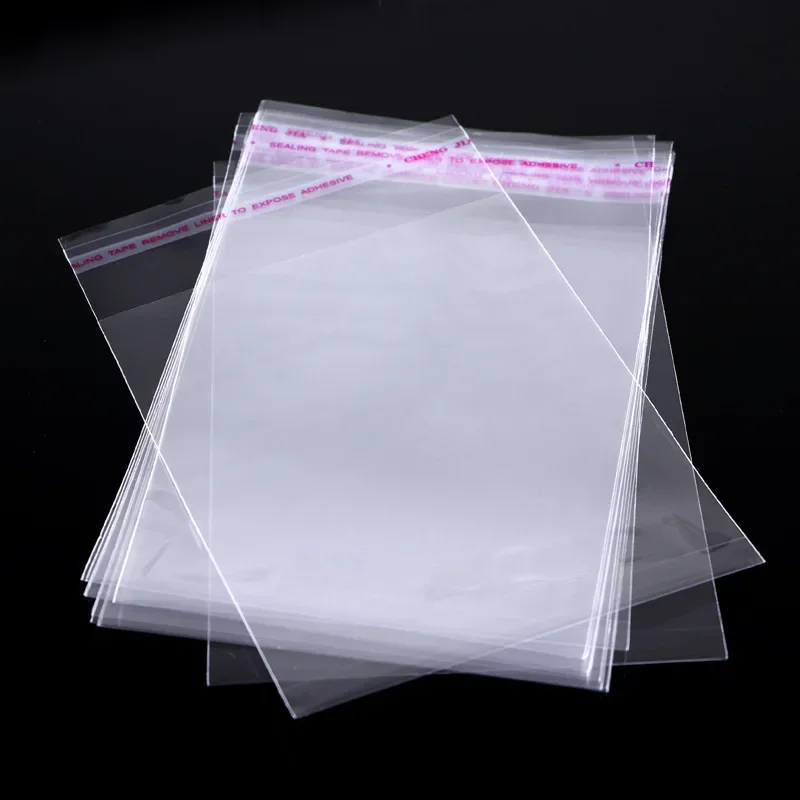Фото 100Pcs OPP Self Adhesive Clear Plastic Bag Transparent Cellophane Bags Self Sealing for Jewelry Gift Cookie Candy Packaging №4