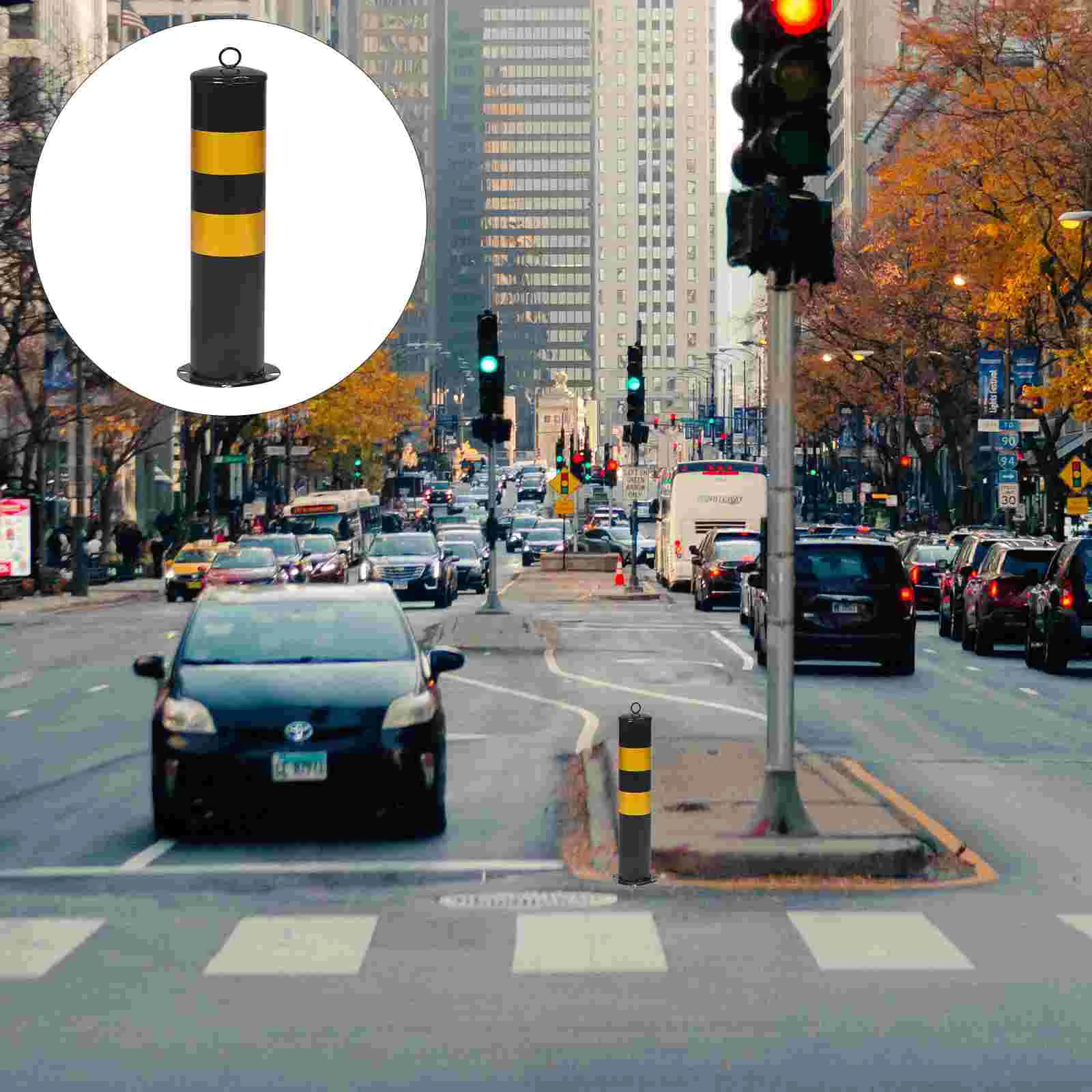 

Road Sign Parking Barrier Bollards Safety Warning Column Driveway Metal Fence Gate