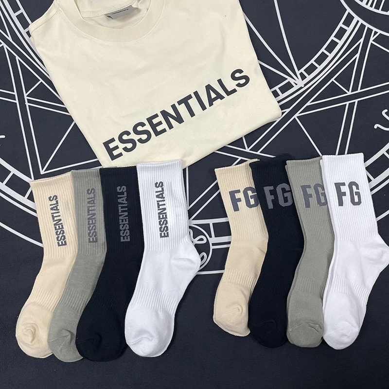

Essentials Socks 100% 1:1 Lot Unisex Four Seasons Breathable Antibacterial Sweat Wicking Plastic Deodorizing Medium Sports Socks