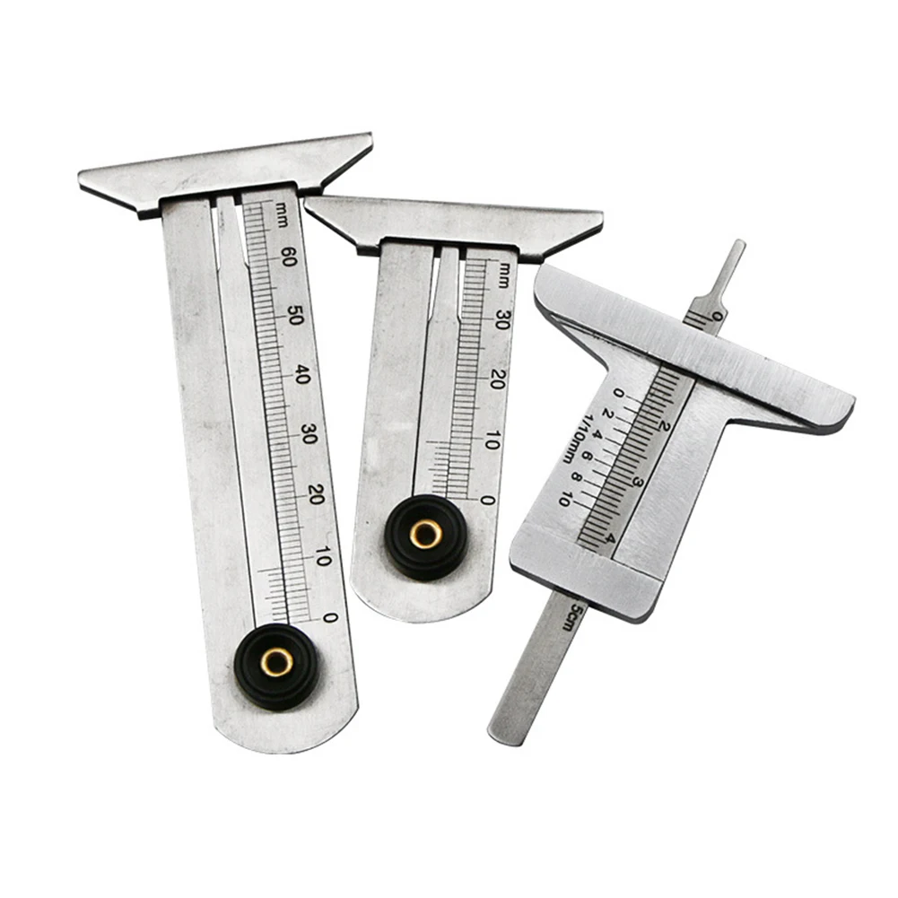 

1 Pc Vernier Depth Gauge Stainless Steel Car Tyre Tire Tread Depth Gauge Meter Ruler Caliper 0-60mm 0-50mm 0-30mm Measure Tools