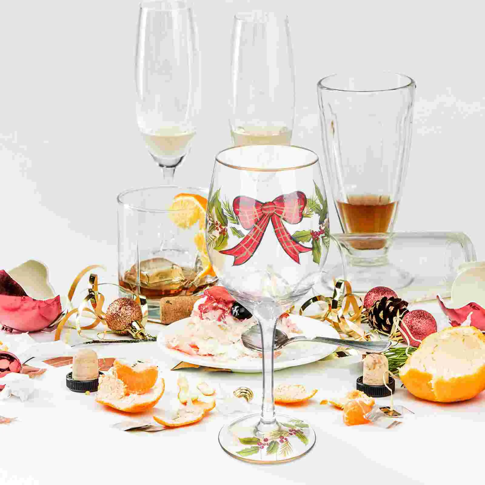 

Glass Christmas Glasses Goblet Goblets Champagne Cup Cocktails Flutes Toasting Xmas Drinking Glassware Jinglered Crystal Party