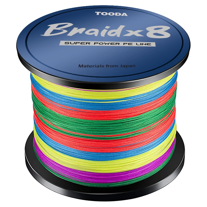 

500M TOODA 8 Strands Fishing Line Multifilament Super Strong PE Braided 12LB-200LB Japanese Multicolor