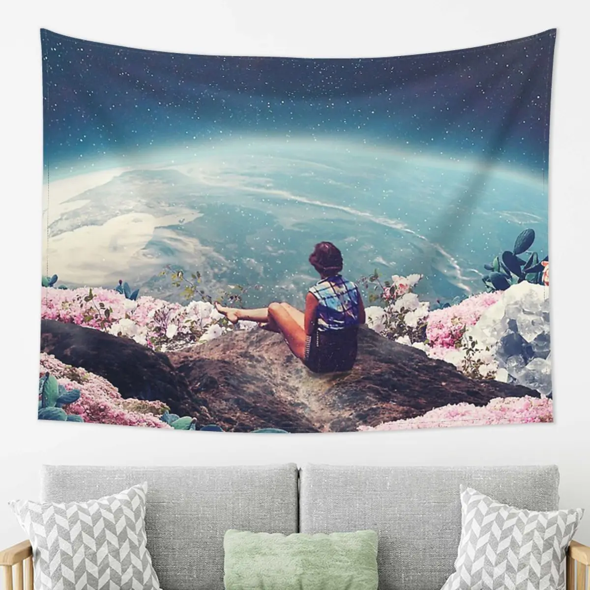 

My World Blossomed When I Loved You Tapestry Decoration Art Aesthetic Tapestries for Living Room Bedroom Decor Home Wall Hanging
