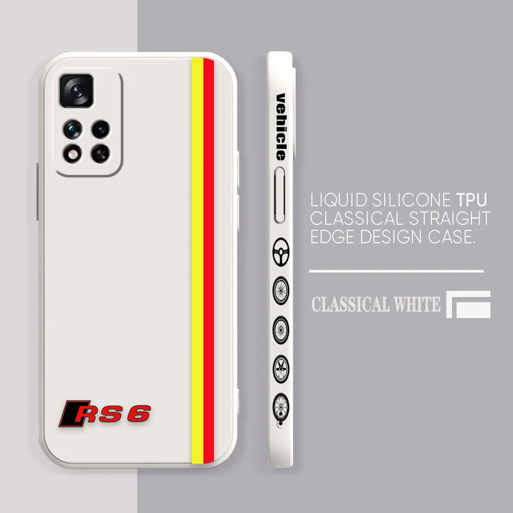 Phone Case For Redmi Note 12 11 11T 11R 11S 10 9T 8 7S PRO PLUS 4G 5G Case Cover Fundas Cqoues Shell Capa Luxury Car A-Audi LOGO