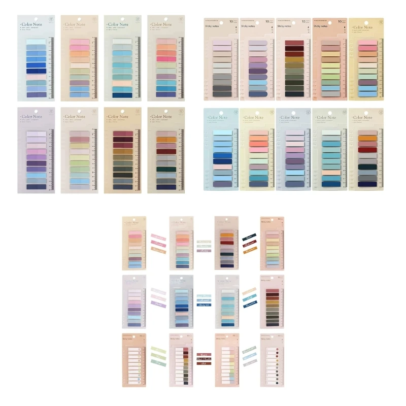 

E9LB 1600/2000/2400Pcs Writable Morandi Sticky Tabs Repositionable Color Page Marker