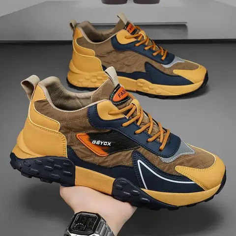 Мужские кроссовки на шнуровке, сетчатые дышащие теннисные кроссовки, повседневная Вулканизированная обувь для бега, лето 2024