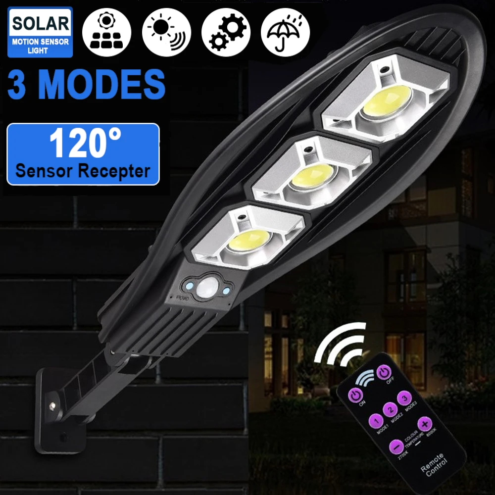 

COB Светодиодный уличный фонарь на солнечной батарее уличная лампа на солнечной батарее с датчиком движения