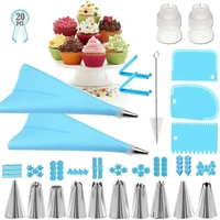 20pcsset silicone pastry bag cake tool cream pastry bag baking accessories eva reusable piping bags diy cake decorating