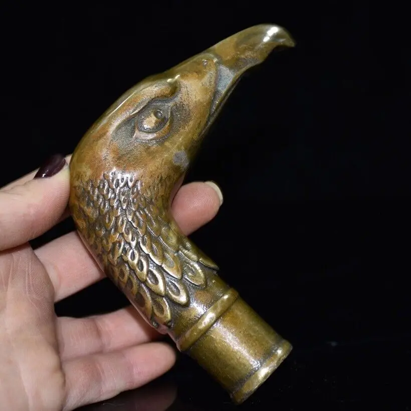 

Изысканная старинная китайская статуя из латуни и меди с головой орла ручной работы