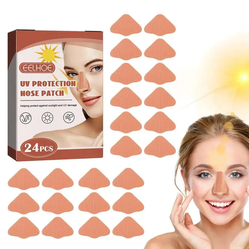 

Sun Protection Nose Patch 24pcs Nose Shapes Sun Protection Stickers Prevent The Nose From Tanning Sun Protection Nose Patch For