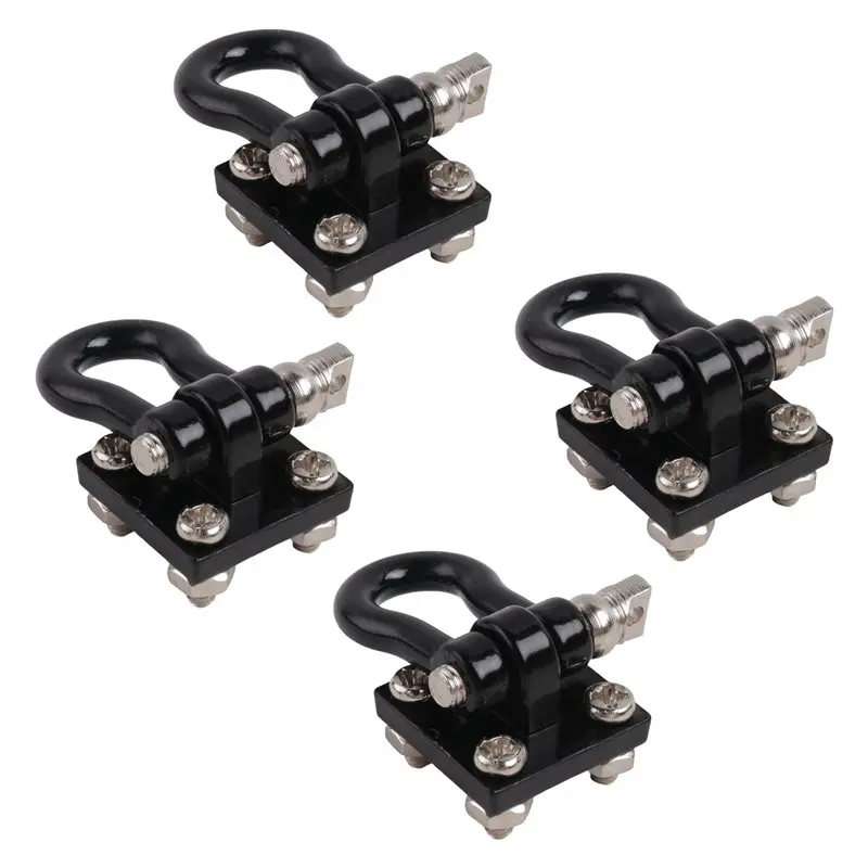 Фото ABXE-4Pcs Металлические буксировочные крюки и скобы для прицепа, комплект аксессуаров для 1/10 RC краулера Traxxas TRX4 Axial SCX10 RC4WD D9 №2