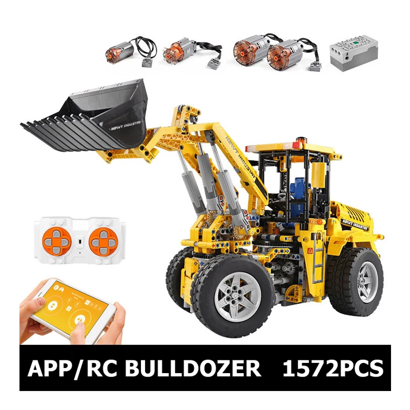 

City project set High-Tech APP Control L350F Wheel Loader Bulldozer Truck Model Building Bricks Kids DIY Toys Christmas Gifts