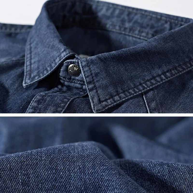 2022 spring and autumn new 68% cotton denim shirts large size men's casual long-sleeved shirts thin loose men's cardigan tops