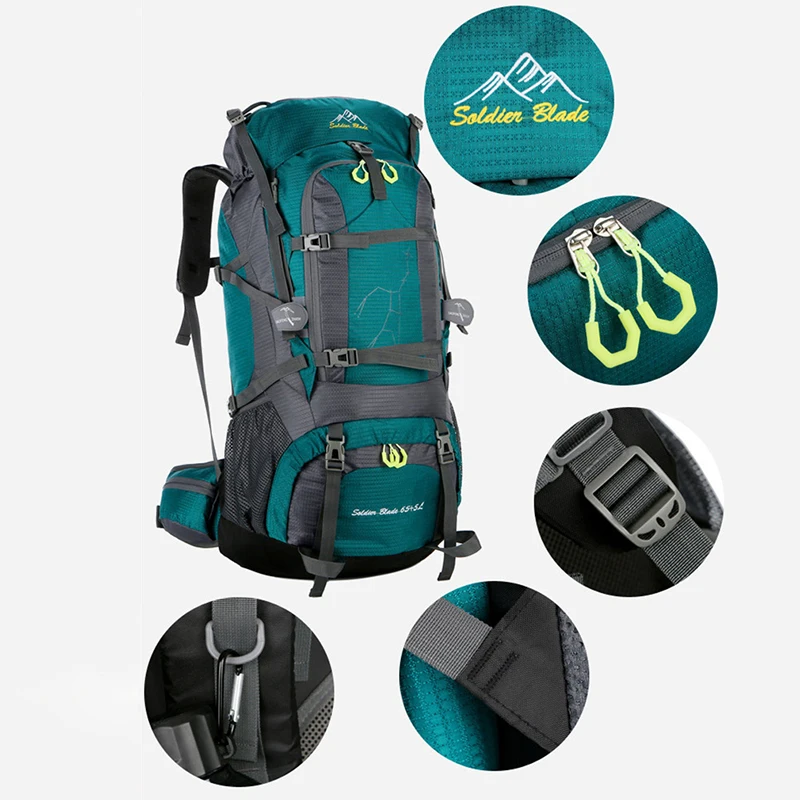 80L large capacity waterproof mountaineering bag, outdoor sports camping, multi-function  military  survival backpack trek bike