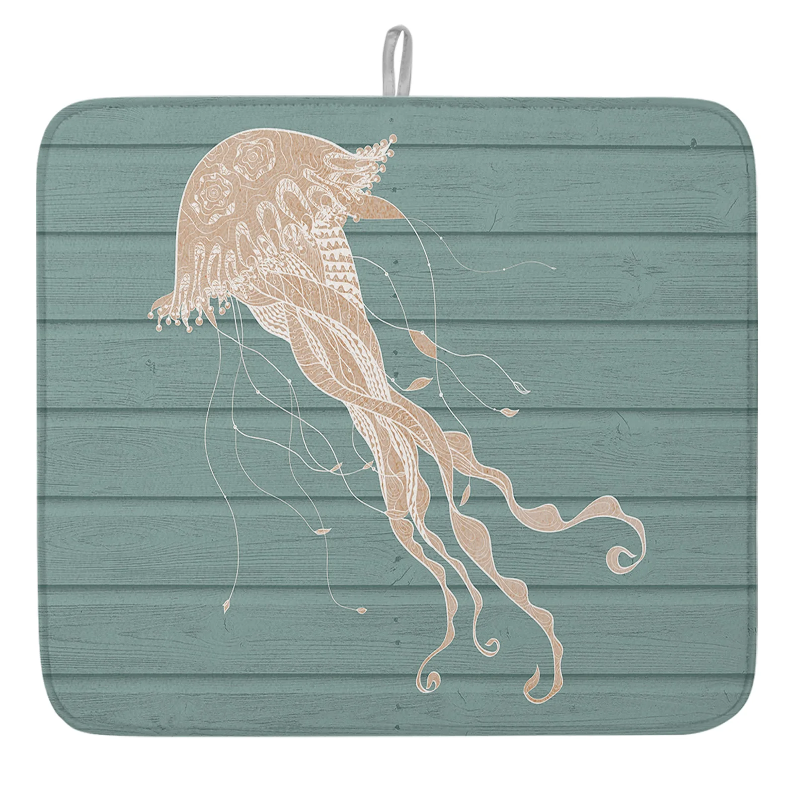 

Коврик для сушки блюд из голубой медузы, складная дренажная подставка для кухонной раковины, легко чистится