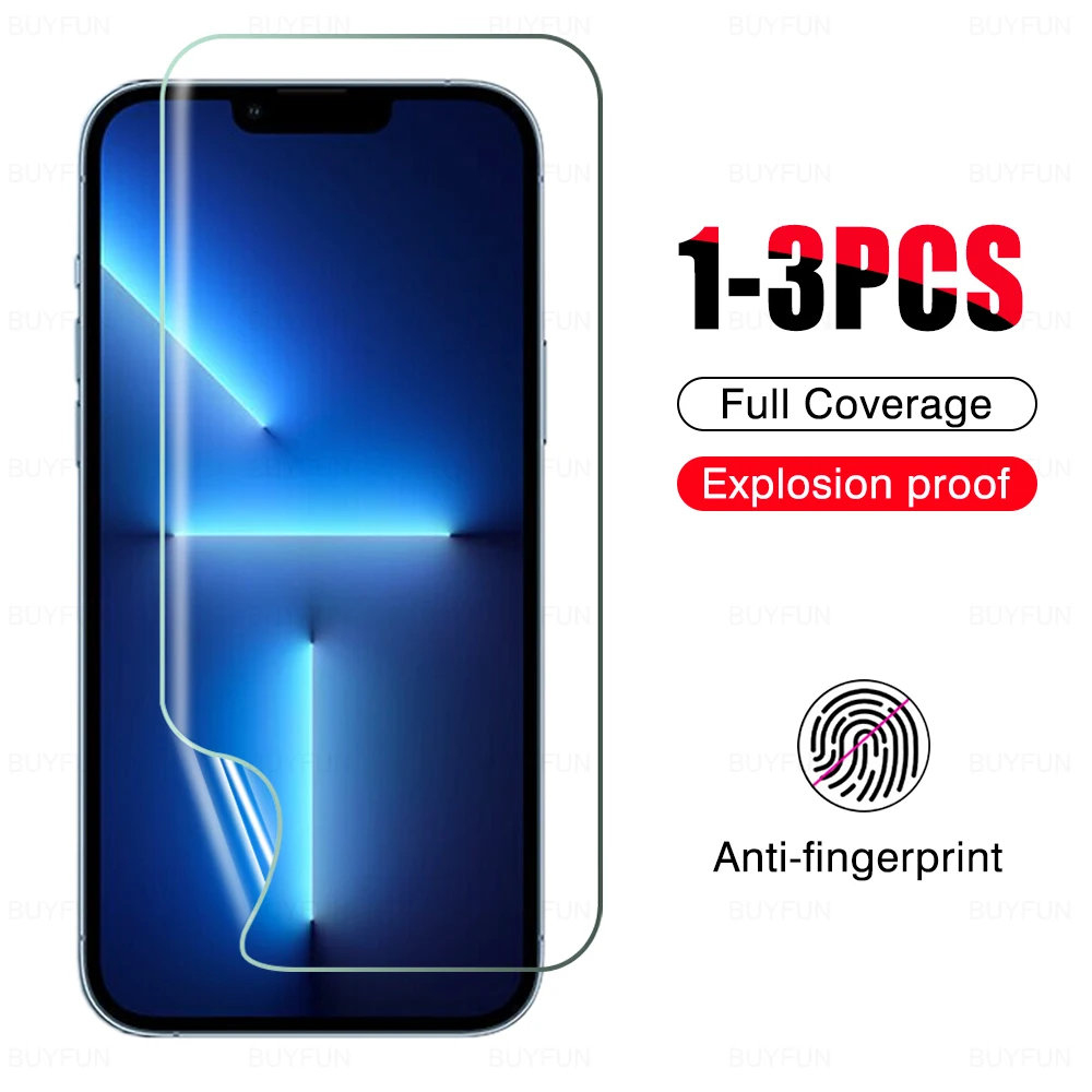 

3 шт./2 шт./1 шт. 99D гидрогелевые пленки для iPhone 13 Pro Max 14 Pro 12 Mini 11 XS XR X 8 7 + Plus SE 2022 прозрачная защитная пленка для экрана