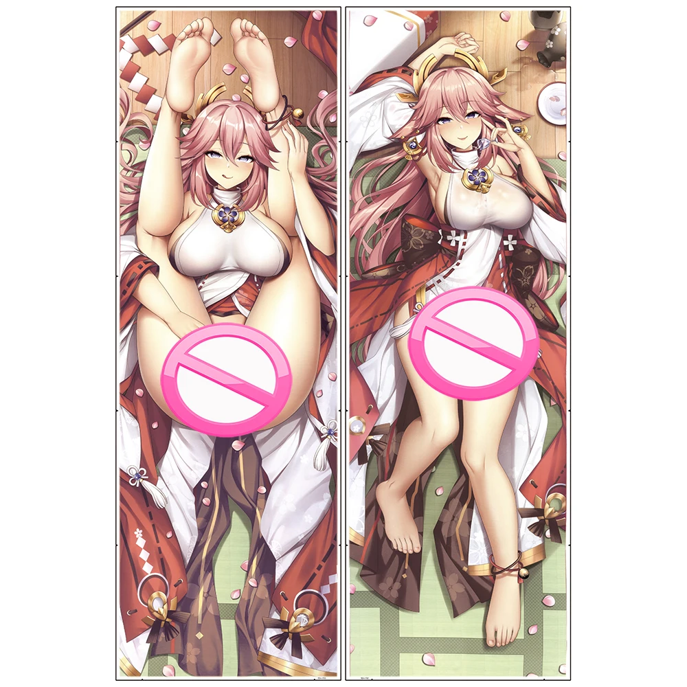Чехол для подушки Genshin Impact Yae Miko Dakimakura Sexy Guuji обнимающее тело аниме наволочка по