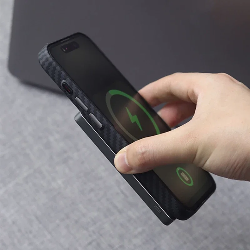 Новый магнитный черный чехол для iPhone 17, 16, 15 Pro Max MagSafe, жесткая задняя крышка из углеродного волокна, защитный чехол для телефона (art.: 3920d116dba2d) - 3920d116dba2d