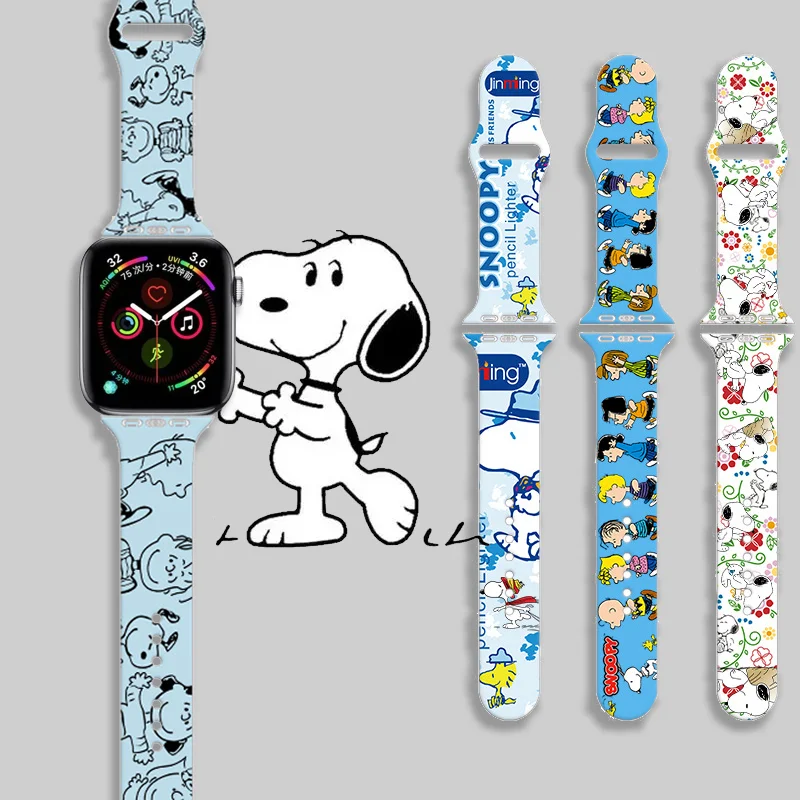 Ремешок Snoopy для Apple Watch Band 44 мм 40 мм 45 мм 41 мм 49 мм 42 мм 38 мм, браслет iwatch серии 7 se 3 4 5 6 8, Ultra Ремешок Snoopy для Apple Watch Band 44 мм 40 мм 45 мм 41 мм 49 мм 42 мм 38 мм, браслет iwatch серии 7 se 3 4 5 6 8, Ultra