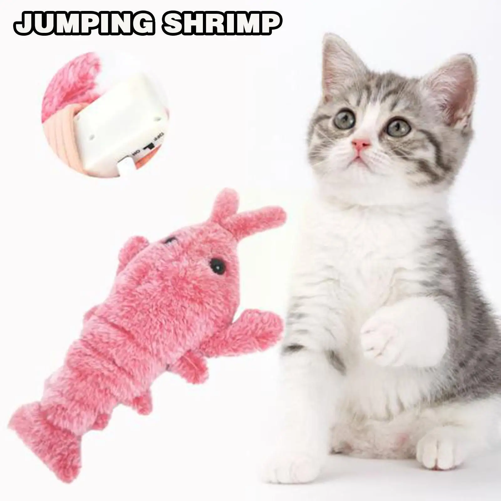 

Electric Jumping Cat Toy Shrimp Moving Simulation Lobster Electronic Plush Toys Stuffed Animal Toy For Pet Dog Cat W1W9