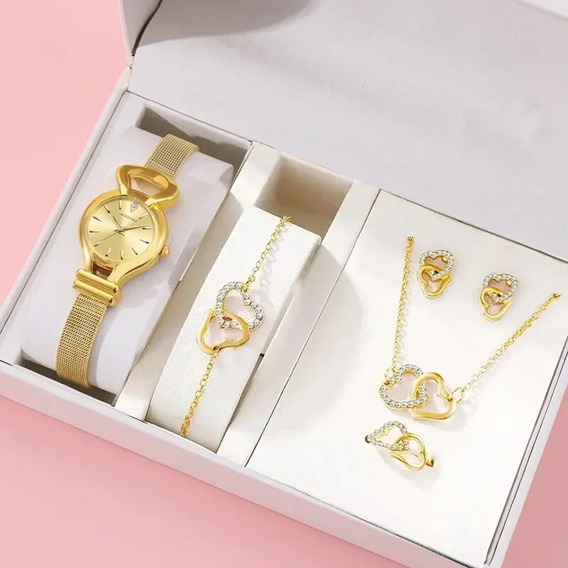 Роскошные Золотые Кварцевые Наручные Часы Для Женщин Элегантные Модные