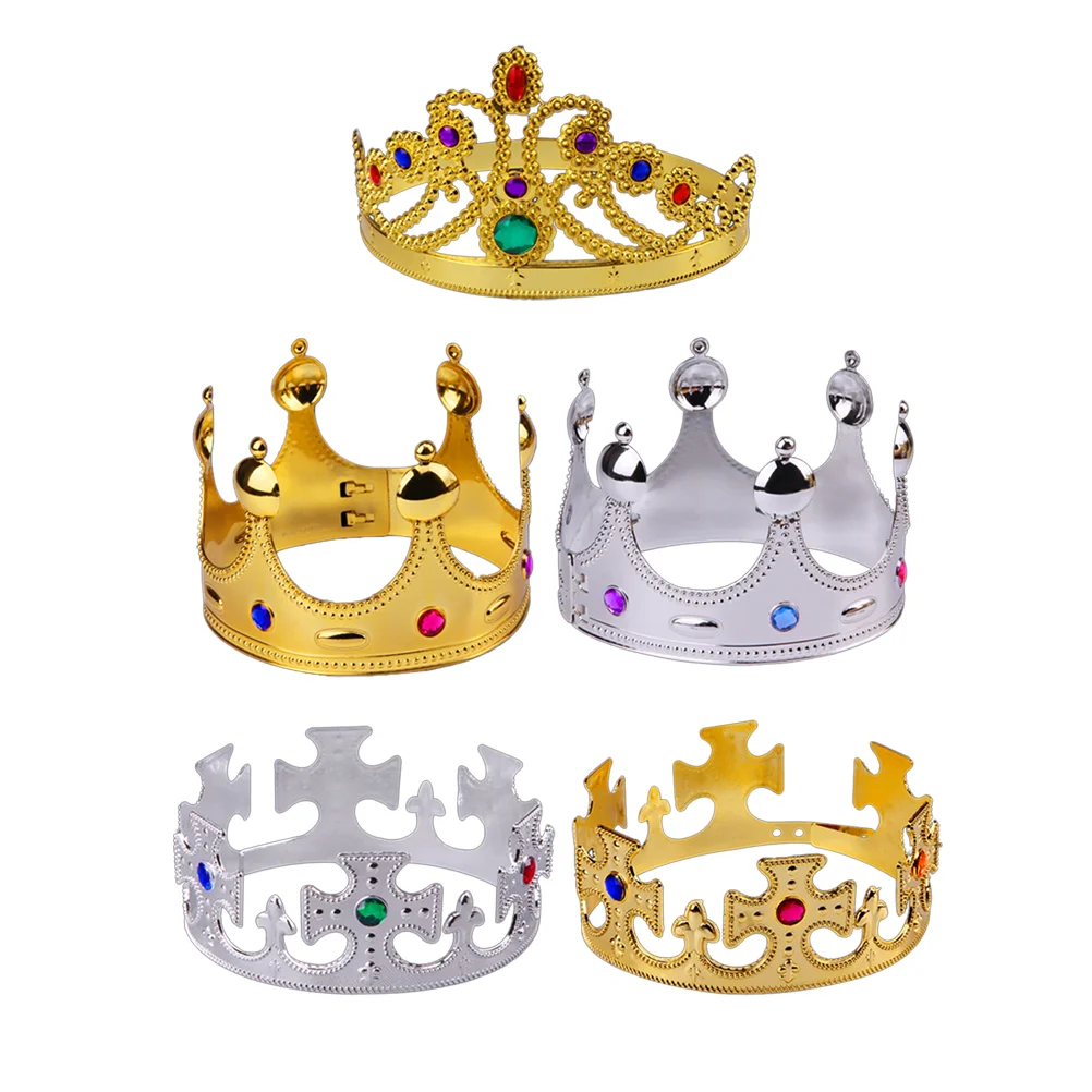

2Pcs Hat King Kings Golden Kids Birthday Party Hat Headband Costume Accessories Party Favors Golden