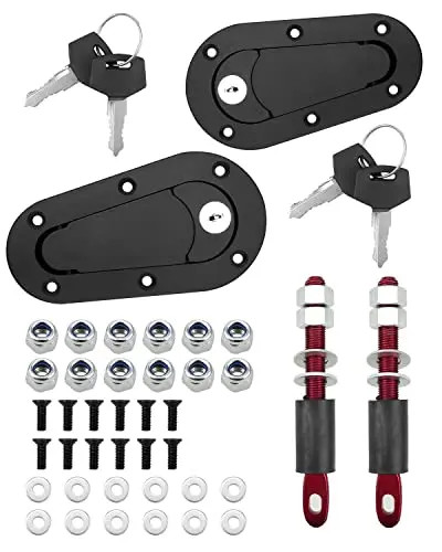 

Flush Hood Latch and Pin Kit Universal Car Engine Bonnet Quick Release Latch Lock Kit Black